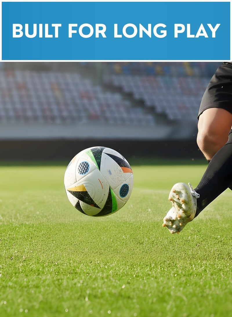 Official Size 5 Football – Professional Match Soccer Ball, Premium PU Leather, Durable Outdoor Training Football with High Air Retention, Ideal for Kids, Youth & Adults - Image 5